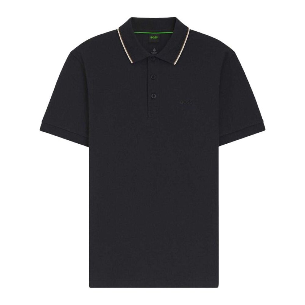 Boss Mens Pique Collared Polo Shirt / Dark Blue